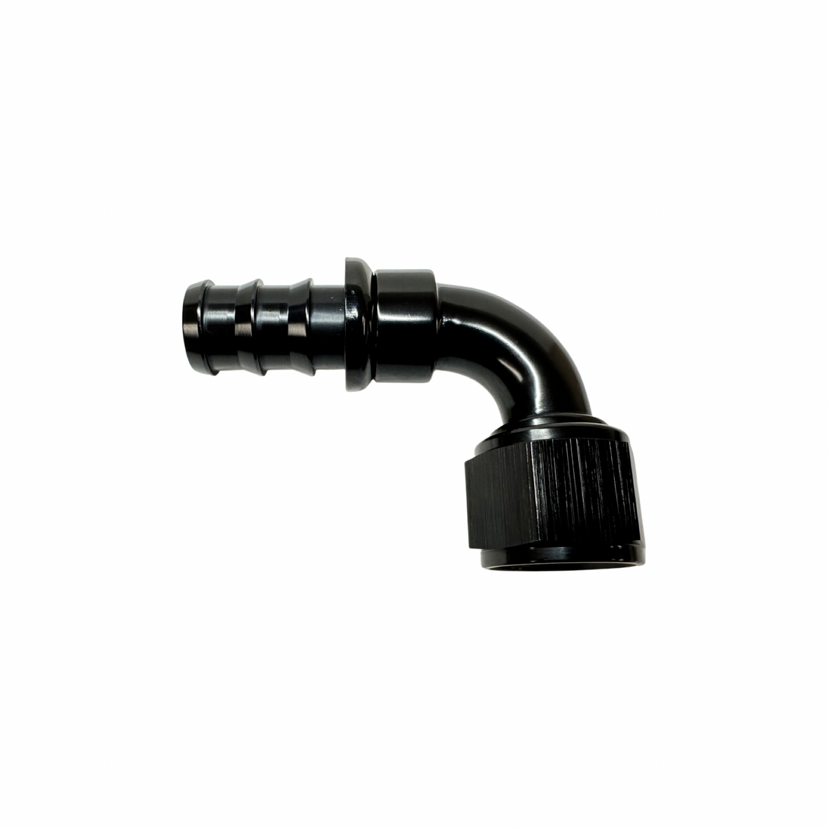 '-12AN 90 Degree Push Lock Hose End