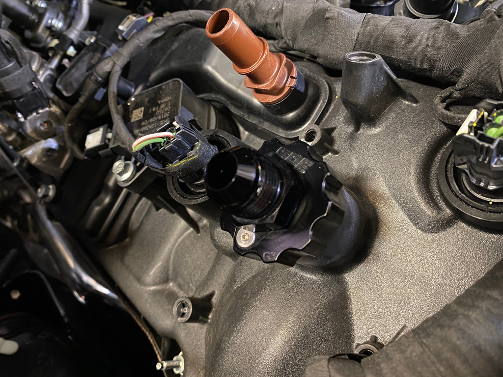 Billet Oil Cap F150 Mustang with AN fitting