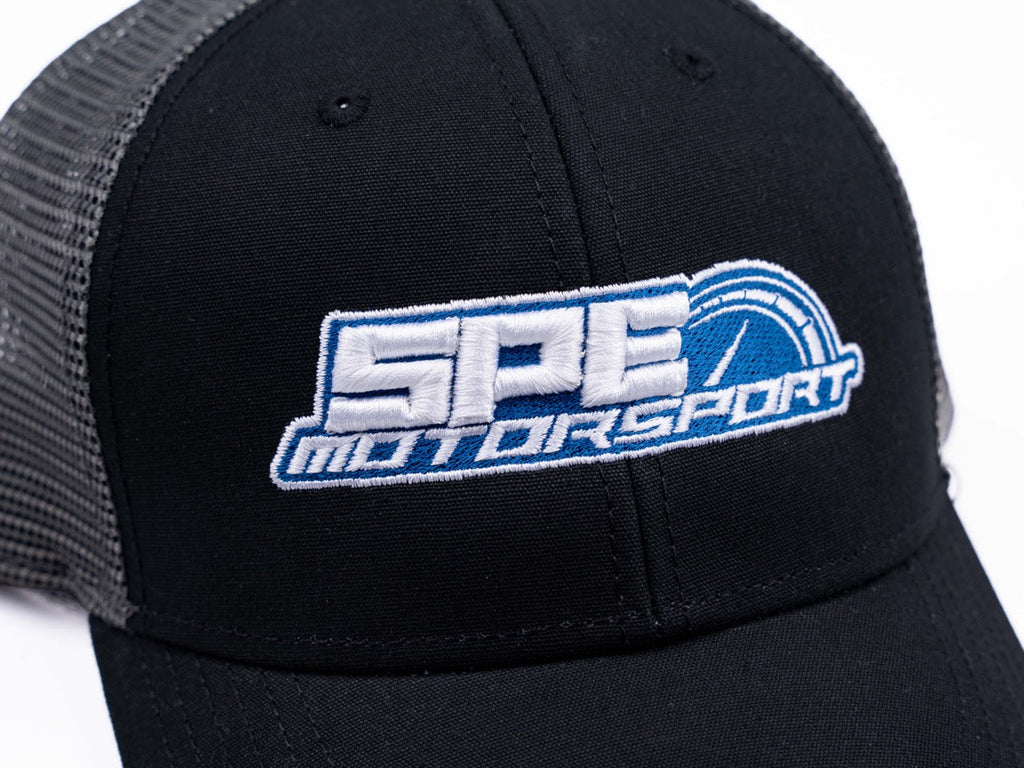 SPE Motorsport Black Blue Snap Back Hat swag racing performance trucker