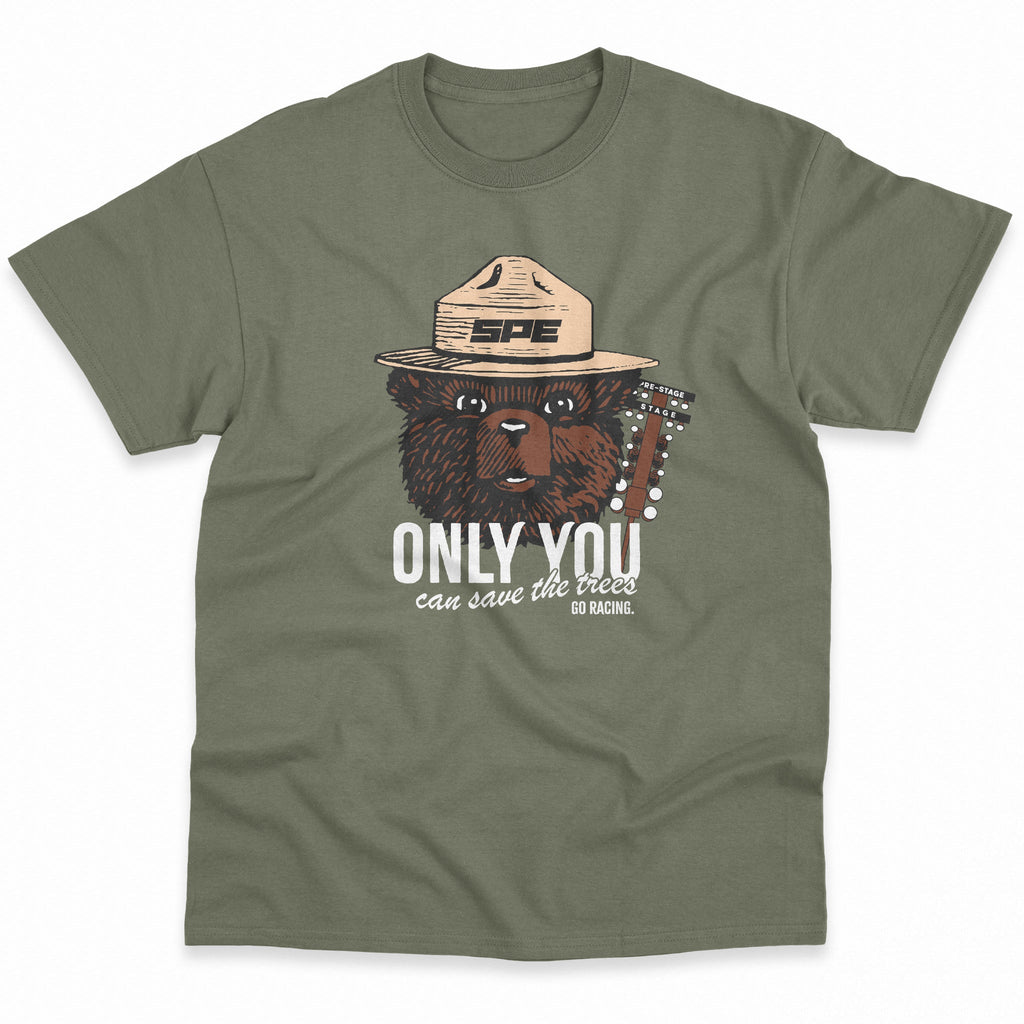 drag racing t-shirt spe motorsport smokey bear