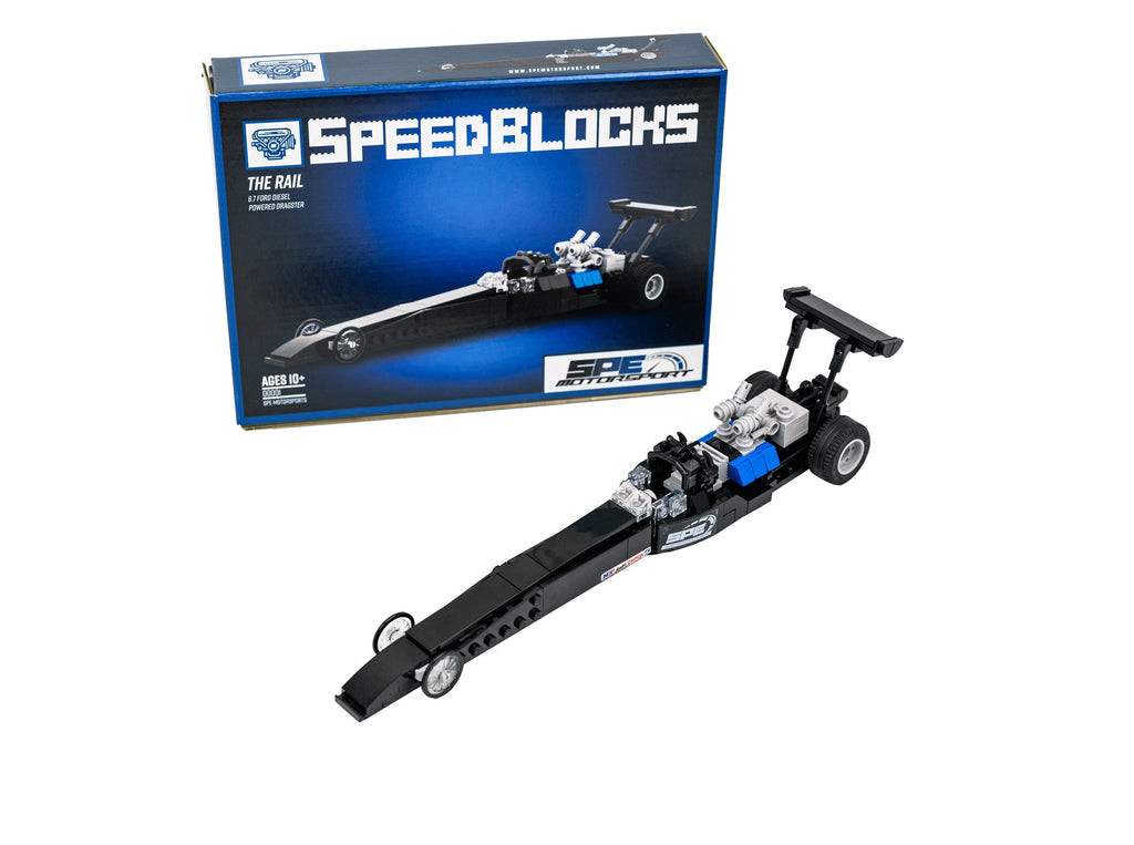 dragster brick toy rail car