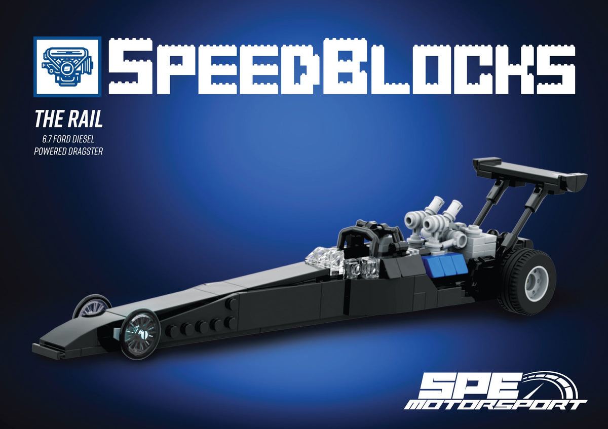 dragster brick toy rail car